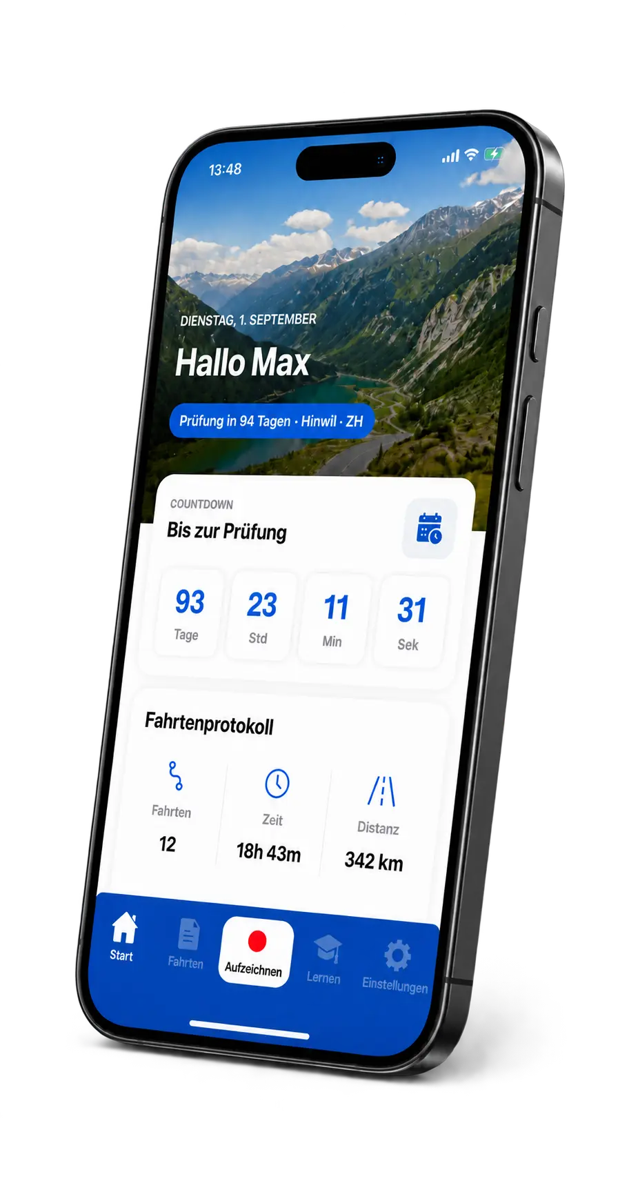 BlueL Startseite auf dem iPhone