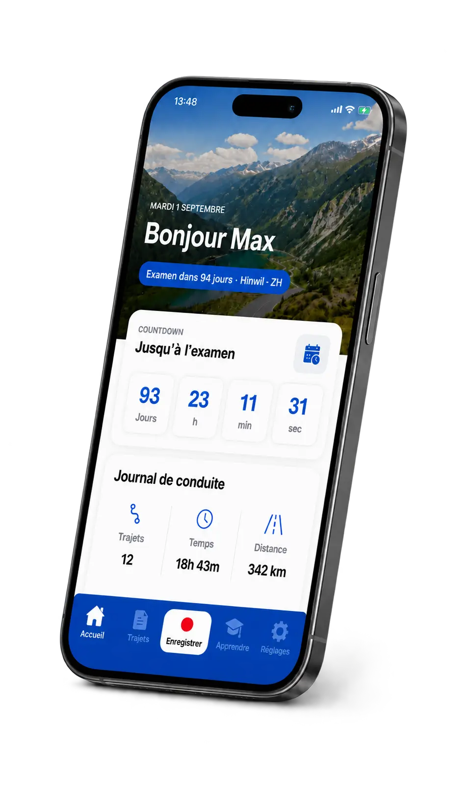 Écran d’accueil BlueL sur iPhone