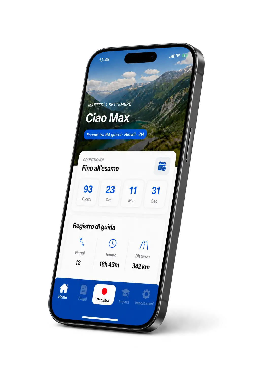Schermata iniziale BlueL su iPhone